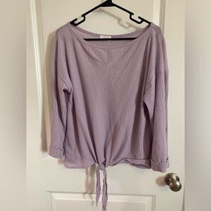 Lilac 3/4 sleeve, bottom tie top